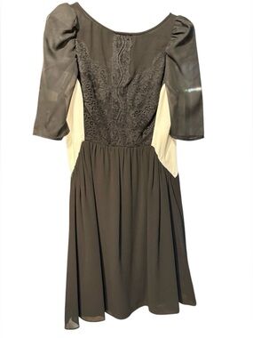 Vince Camuto Black Dress with Cream Side Panels